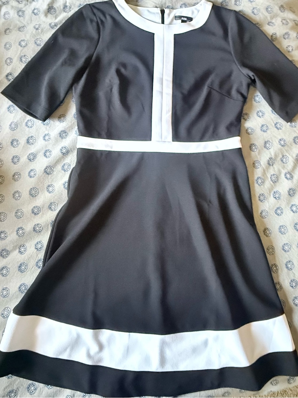 R&K Black Dress with White Trim Size 8
